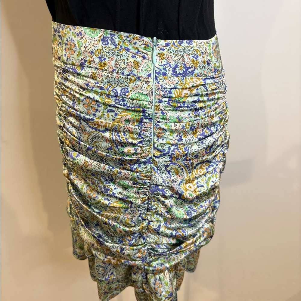 Zara Ruched Floral Mini Skirt Ruffle Hem Y2K Cottagecore Size M - Picture 4 of 7
